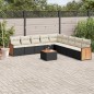 vidaXL 10-tlg. Garten-Sofagarnitur mit Kissen Schwarz Poly Rattan vidaXL 10-tlg. Garten-Sofagarnitur mit Kissen Schwarz Poly Rattan