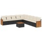 vidaXL 10-tlg. Garten-Sofagarnitur mit Kissen Schwarz Poly Rattan vidaXL 10-tlg. Garten-Sofagarnitur mit Kissen Schwarz Poly Rattan