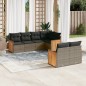 vidaXL 7-tlg. Garten-Sofagarnitur mit Kissen Grau Poly Rattan vidaXL 7-tlg. Garten-Sofagarnitur mit Kissen Grau Poly Rattan