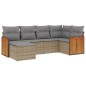vidaXL 6-tlg. Garten-Sofagarnitur mit Kissen Beige Poly Rattan vidaXL 6-tlg. Garten-Sofagarnitur mit Kissen Beige Poly Rattan