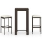 vidaXL 3-tlg. Gartenbar-Set mit Kissen Poly Rattan Braun vidaXL 3-tlg. Gartenbar-Set mit Kissen Poly Rattan Braun