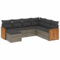vidaXL 7-tlg. Garten-Sofagarnitur mit Kissen Grau Poly Rattan vidaXL 7-tlg. Garten-Sofagarnitur mit Kissen Grau Poly Rattan