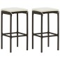 vidaXL 3-tlg. Gartenbar-Set mit Kissen Poly Rattan Braun vidaXL 3-tlg. Gartenbar-Set mit Kissen Poly Rattan Braun