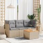 vidaXL 4-tlg. Garten-Sofagarnitur mit Kissen Beigemischung Poly Rattan vidaXL 4-tlg. Garten-Sofagarnitur mit Kissen Beigemischung Poly Rattan