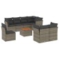 vidaXL 9-tlg. Garten-Sofagarnitur mit Kissen Grau Poly Rattan vidaXL 9-tlg. Garten-Sofagarnitur mit Kissen Grau Poly Rattan