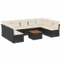vidaXL 10-tlg. Garten-Sofagarnitur mit Kissen Schwarz Poly Rattan vidaXL 10-tlg. Garten-Sofagarnitur mit Kissen Schwarz Poly Rattan