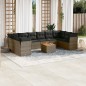 vidaXL 11-tlg. Garten-Sofagarnitur mit Kissen Grau Poly Rattan vidaXL 11-tlg. Garten-Sofagarnitur mit Kissen Grau Poly Rattan