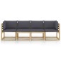 Gartensofa 4-Sitzer mit Kissen in Anthrazit Gartensofa 4-Sitzer mit Kissen in Anthrazit