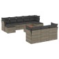 vidaXL 11-tlg. Garten-Sofagarnitur mit Kissen Grau Poly Rattan vidaXL 11-tlg. Garten-Sofagarnitur mit Kissen Grau Poly Rattan