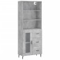 Highboard Betongrau 69,5x34x180 cm Holzwerkstoff Highboard Betongrau 69,5x34x180 cm Holzwerkstoff