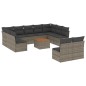 vidaXL 12-tlg. Garten-Sofagarnitur mit Kissen Grau Poly Rattan vidaXL 12-tlg. Garten-Sofagarnitur mit Kissen Grau Poly Rattan