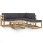 6-tlg. Garten-Lounge-Set mit Anthrazit Kissen 6-tlg. Garten-Lounge-Set mit Anthrazit Kissen