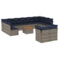 vidaXL 13-tlg. Garten-Sofagarnitur mit Kissen Grau Poly Rattan vidaXL 13-tlg. Garten-Sofagarnitur mit Kissen Grau Poly Rattan
