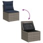 vidaXL 13-tlg. Garten-Sofagarnitur mit Kissen Grau Poly Rattan vidaXL 13-tlg. Garten-Sofagarnitur mit Kissen Grau Poly Rattan