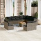 vidaXL 13-tlg. Garten-Sofagarnitur mit Kissen Grau Poly Rattan vidaXL 13-tlg. Garten-Sofagarnitur mit Kissen Grau Poly Rattan