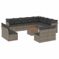 vidaXL 13-tlg. Garten-Sofagarnitur mit Kissen Grau Poly Rattan vidaXL 13-tlg. Garten-Sofagarnitur mit Kissen Grau Poly Rattan