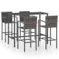 5-tlg. Gartenbar-Set Poly Rattan Grau 5-tlg. Gartenbar-Set Poly Rattan Grau