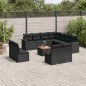 vidaXL 12-tlg. Garten-Sofagarnitur mit Kissen Schwarz Poly Rattan vidaXL 12-tlg. Garten-Sofagarnitur mit Kissen Schwarz Poly Rattan