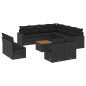 vidaXL 12-tlg. Garten-Sofagarnitur mit Kissen Schwarz Poly Rattan vidaXL 12-tlg. Garten-Sofagarnitur mit Kissen Schwarz Poly Rattan