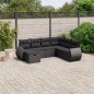 vidaXL 7-tlg. Garten-Sofagarnitur mit Kissen Schwarz Poly Rattan vidaXL 7-tlg. Garten-Sofagarnitur mit Kissen Schwarz Poly Rattan