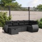 vidaXL 6-tlg. Garten-Sofagarnitur mit Kissen Schwarz Poly Rattan vidaXL 6-tlg. Garten-Sofagarnitur mit Kissen Schwarz Poly Rattan