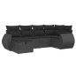 vidaXL 6-tlg. Garten-Sofagarnitur mit Kissen Schwarz Poly Rattan vidaXL 6-tlg. Garten-Sofagarnitur mit Kissen Schwarz Poly Rattan
