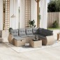 vidaXL 8-tlg. Garten-Sofagarnitur mit Kissen Beige Poly Rattan vidaXL 8-tlg. Garten-Sofagarnitur mit Kissen Beige Poly Rattan