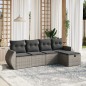 vidaXL 5-tlg. Garten-Sofagarnitur mit Kissen Grau Poly Rattan vidaXL 5-tlg. Garten-Sofagarnitur mit Kissen Grau Poly Rattan
