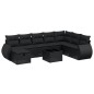 vidaXL 9-tlg. Garten-Sofagarnitur mit Kissen Schwarz Poly Rattan vidaXL 9-tlg. Garten-Sofagarnitur mit Kissen Schwarz Poly Rattan