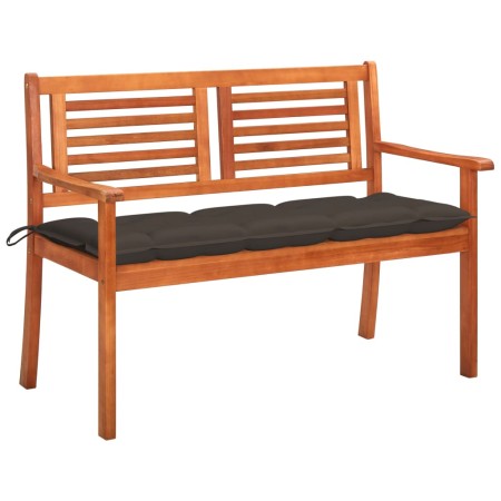vidaXL 2-Sitzer-Gartenbank mit Auflage 120 cm Massivholz Eukalyptus