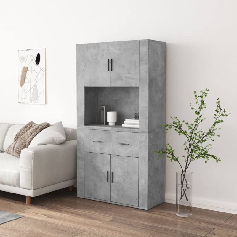 vidaXL Highboard Betongrau Holzwerkstoff vidaXL Highboard Betongrau Holzwerkstoff