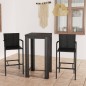 3-tlg. Garten-Bar-Set mit Armlehnen Poly Rattan Schwarz 3-tlg. Garten-Bar-Set mit Armlehnen Poly Rattan Schwarz