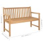 vidaXL Gartenbank mit Weinroter Auflage 120 cm Massivholz Teak vidaXL Gartenbank mit Weinroter Auflage 120 cm Massivholz Teak
