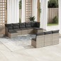 vidaXL 10-tlg. Garten-Sofagarnitur mit Kissen Grau Poly Rattan vidaXL 10-tlg. Garten-Sofagarnitur mit Kissen Grau Poly Rattan