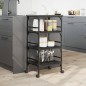 vidaXL Küchenwagen Schwarz 45x35x89,5 cm Holzwerkstoff vidaXL Küchenwagen Schwarz 45x35x89,5 cm Holzwerkstoff