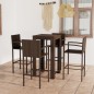5-tlg. Garten-Bar-Set mit Armlehnen Poly Rattan Braun 5-tlg. Garten-Bar-Set mit Armlehnen Poly Rattan Braun