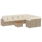 vidaXL 10-tlg. Garten-Sofagarnitur mit Kissen Beige Poly Rattan vidaXL 10-tlg. Garten-Sofagarnitur mit Kissen Beige Poly Rattan