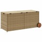 vidaXL Gartentruhe mit Rollen Beige 283L Poly Rattan vidaXL Gartentruhe mit Rollen Beige 283L Poly Rattan