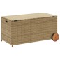 vidaXL Gartentruhe mit Rollen Beige 190L Poly Rattan vidaXL Gartentruhe mit Rollen Beige 190L Poly Rattan