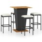 5-tlg. Gartenbar-Set mit Kissen Poly Rattan Schwarz 5-tlg. Gartenbar-Set mit Kissen Poly Rattan Schwarz