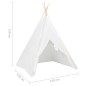 vidaXL Kinder Tipi-Zelt mit Tasche Pfirsichhaut Weiß 120x120x150 cm vidaXL Kinder Tipi-Zelt mit Tasche Pfirsichhaut Weiß 120x120x150 cm