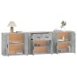 vidaXL Sideboards 3 Stk. Betongrau Holzwerkstoff vidaXL Sideboards 3 Stk. Betongrau Holzwerkstoff