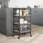 vidaXL Küchenwagen Grau Sonoma 45x35x89,5 cm Holzwerkstoff vidaXL Küchenwagen Grau Sonoma 45x35x89,5 cm Holzwerkstoff