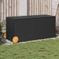 vidaXL Gartentruhe mit Rollen Schwarz 283L Poly Rattan vidaXL Gartentruhe mit Rollen Schwarz 283L Poly Rattan