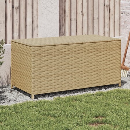 vidaXL Gartentruhe Beige 190L Poly Rattan