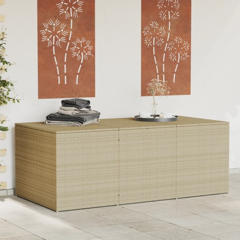 vidaXL Gartentruhe Beige 984L Poly Rattan vidaXL Gartentruhe Beige 984L Poly Rattan