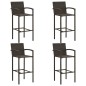 5-tlg. Garten-Bar-Set mit Armlehnen Poly Rattan Braun 5-tlg. Garten-Bar-Set mit Armlehnen Poly Rattan Braun