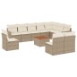 vidaXL 11-tlg. Garten-Sofagarnitur mit Kissen Beige Poly Rattan vidaXL 11-tlg. Garten-Sofagarnitur mit Kissen Beige Poly Rattan