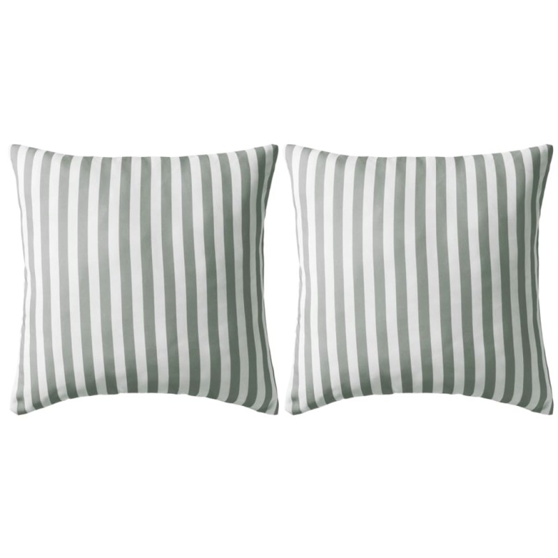 vidaXL Gartenkissen 2 Stk. Streifenmuster 45 x 45 cm Grau vidaXL Gartenkissen 2 Stk. Streifenmuster 45 x 45 cm Grau