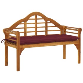 vidaXL Queen-Gartenbank mit Auflage 135 cm Massivholz Akazie